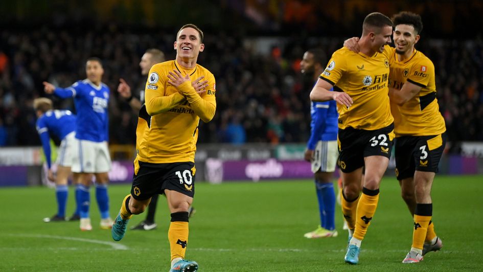 Daniel Podence celebrates for Wolves