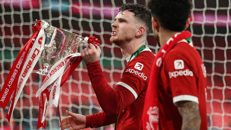 Andy Robertson with the Carabao Cup