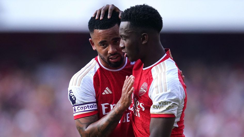 Arsenal's Gabriel Jesus and Eddie Nketiah