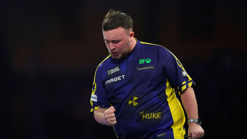 Luke Littler in action at the PDC World Darts Championship