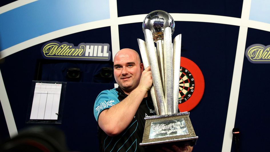 Rob Cross celebrates with the Sid Waddell trophy