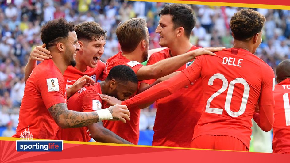 England celebrate Dele Alli's goal against Sweden