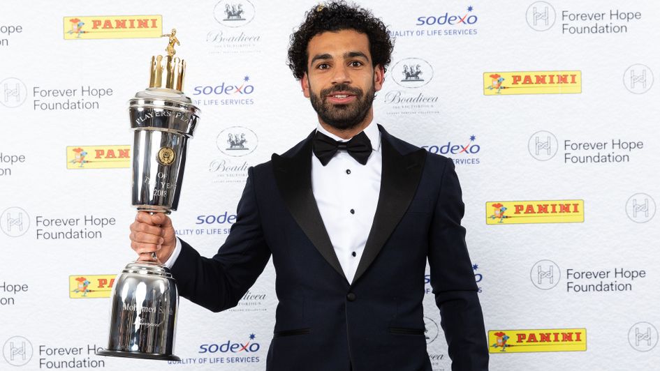 Mo Salah with the PFA Player of the Season award