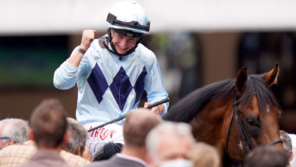 Tom Marquand celebrates Starman's July Cup win