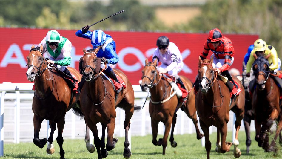 Alfarris (second left) wins at Goodwood