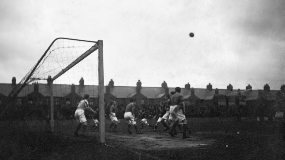 Leeds City in action against Leicester Fosse in February 1914