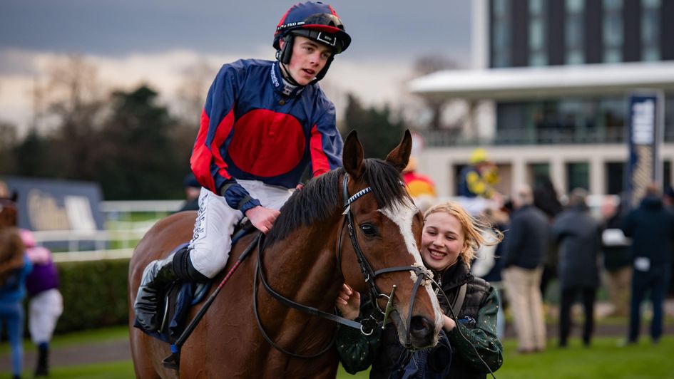 Sean Dylan Bowen after riding his first winner for James Owen, Destinado