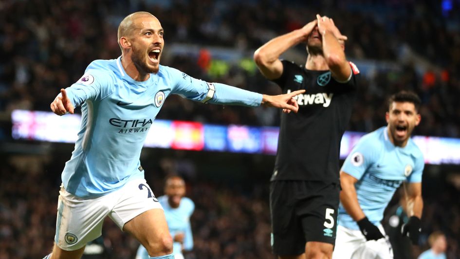 Man City's David Silva struck late to sink West Ham on Sunday