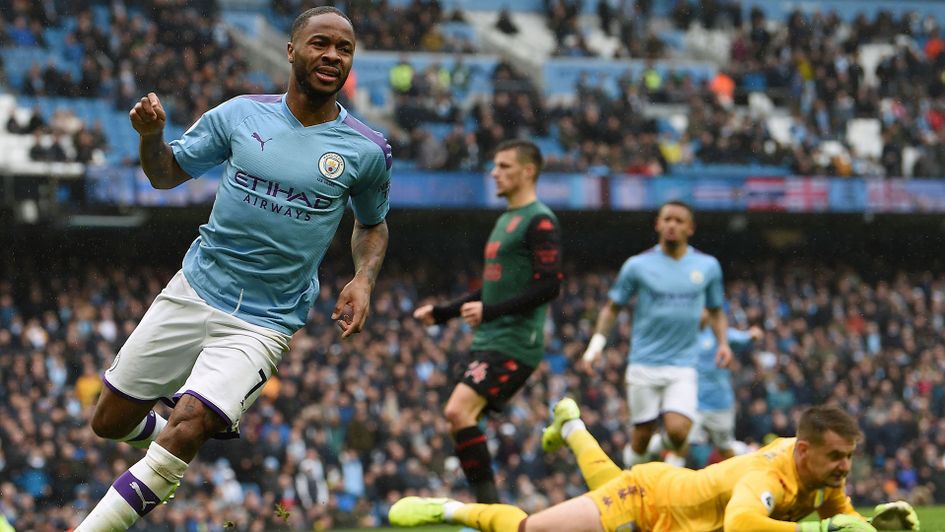 Raheem Sterling scored Manchester City's opening goal in their victory over Aston Villa