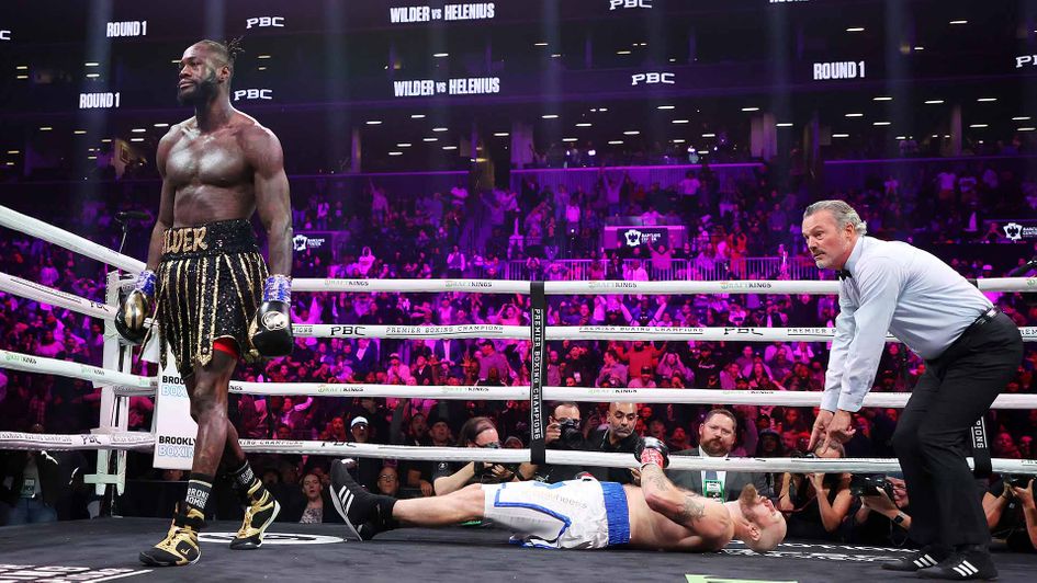 Deontay Wilder knocked out Robert Helenius inside one round