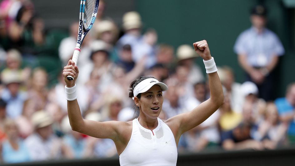 Garbine Muguruza celebrates