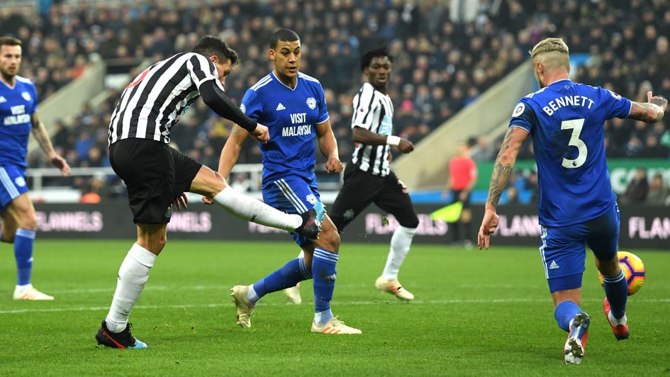 Fabian Schar strikes his first goal for Newcastle United