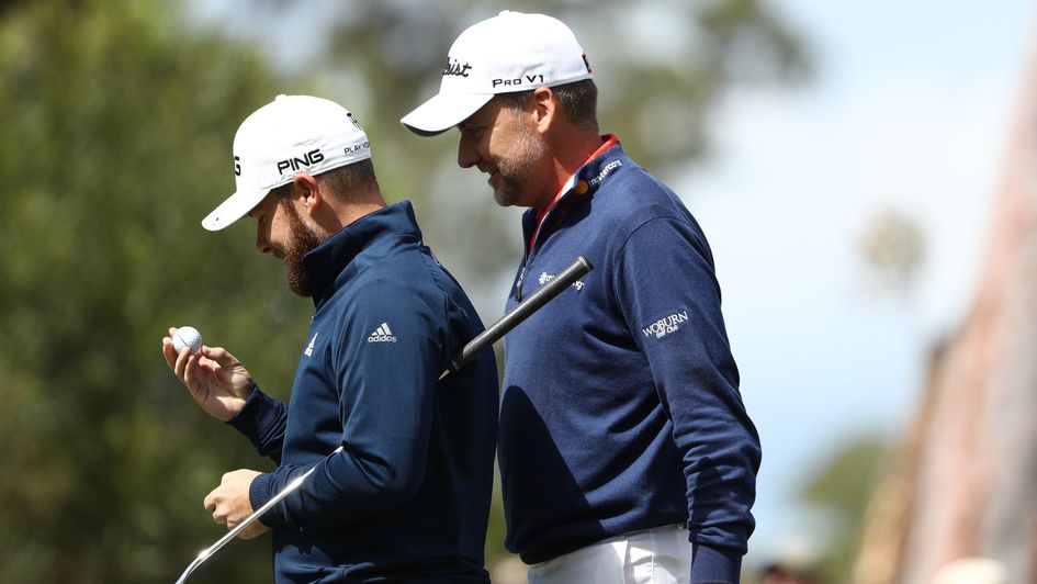 Ian Poulter and Tyrrell Hatton - share the lead