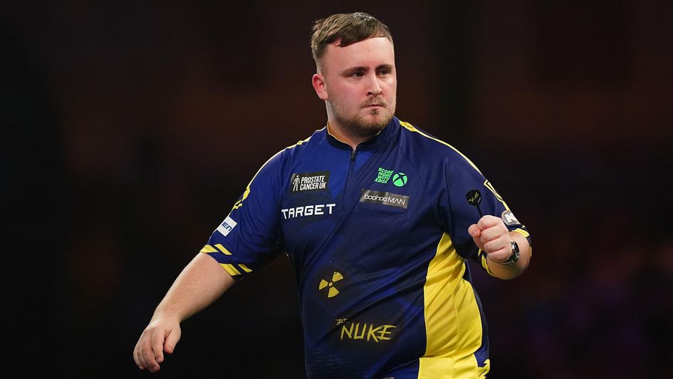 Luke Littler in action at the PDC World Championship