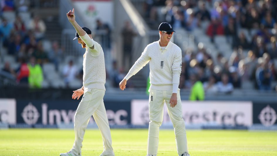 Ben Stokes celebrates the catch to dismiss Kagiso Rabada