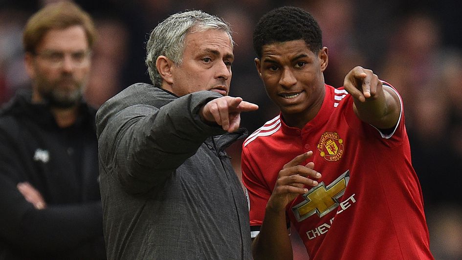 Jose Mourinho and Marcus Rashford