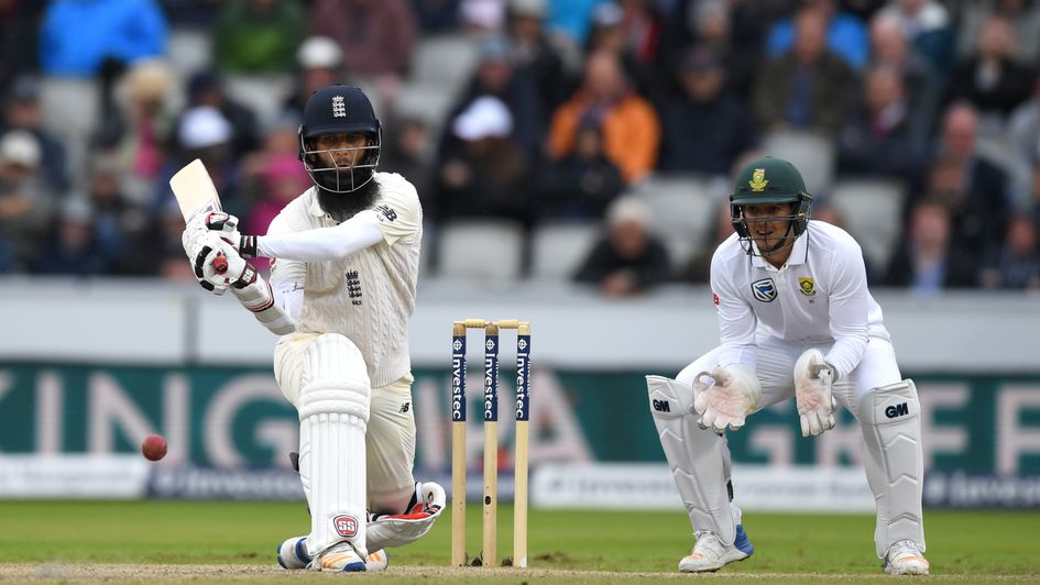 Moeen Ali reverse-sweeps Keshav Maharaj