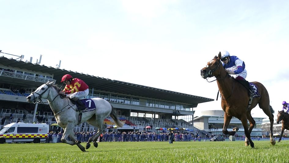 White Birch (left) beats Up And Under to win the Ballysax