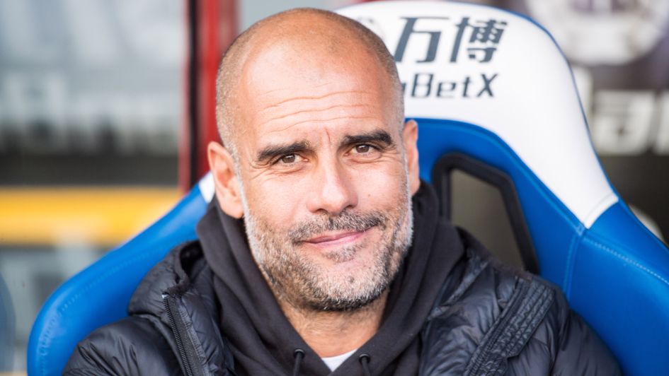 Pep Guardiola: Manchester City boss pictured in the dugout at Crystal Palace