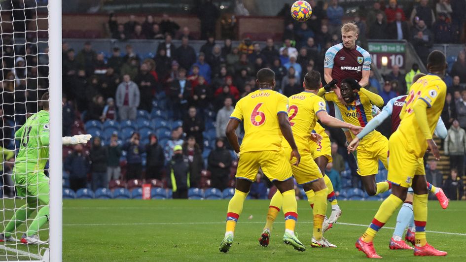 Ben Mee scores against Crystal Palace