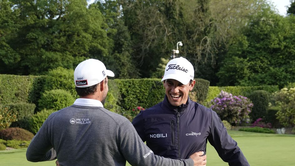 Matteo Manassero celebrates qualifying for the US Open