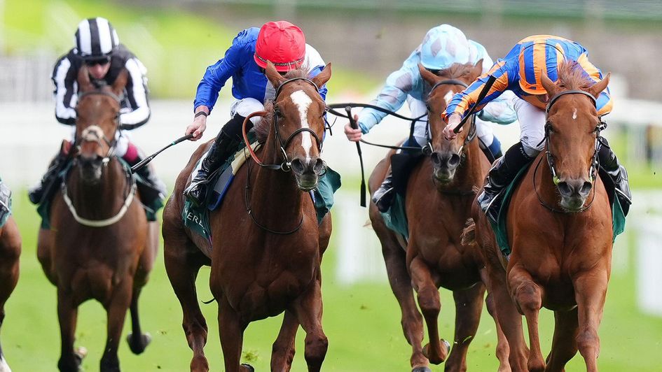 Forest Fairy (red cap) in winning action at Chester