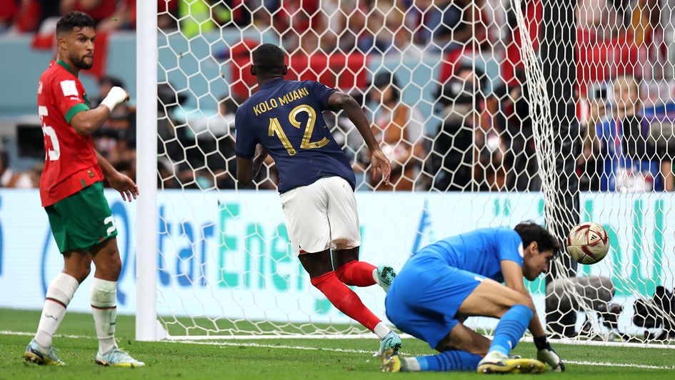 Randal Kolo Muani celebrates his goal against Morocco