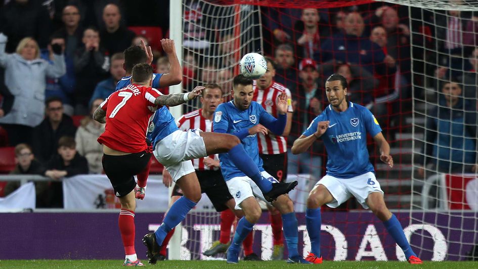 Chris Maguire scores for Sunderland against Portsmouth