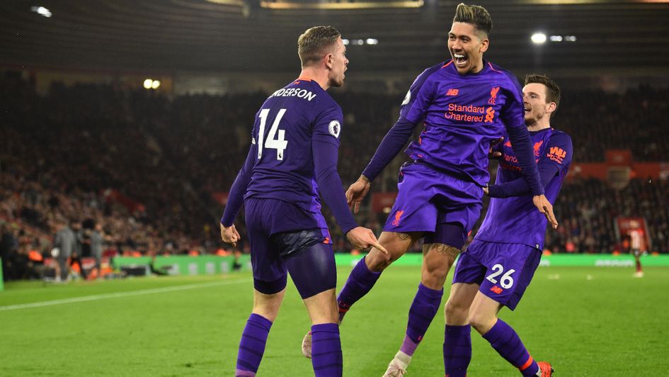 Jordan Henderson: The Liverpool captain (left) capped off Liverpool's 3-1 victory at Southampton