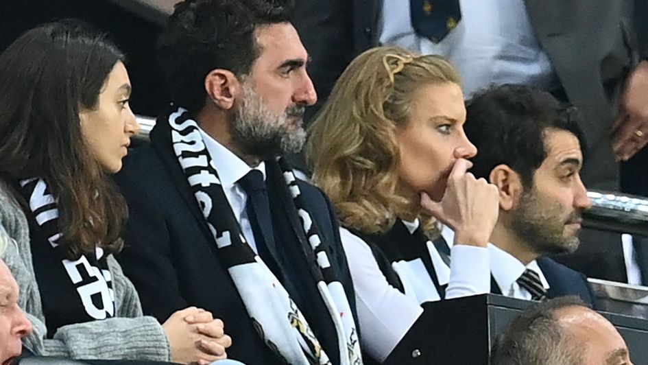 Newcastle chairman Yasir Al-Rumayyan (C) and minority owner Amanda Staveley