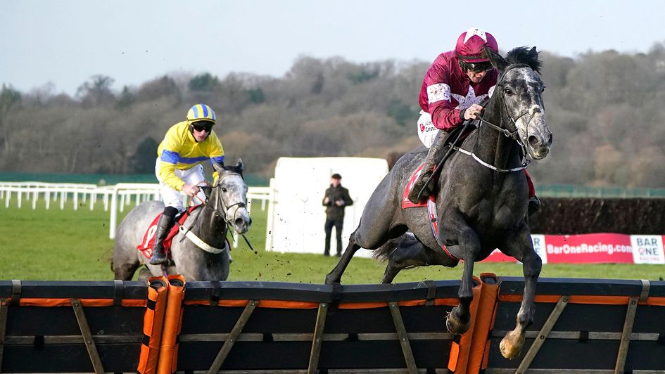 Harsh ridden by jockey Jack Kennedy (right) on their way to winning