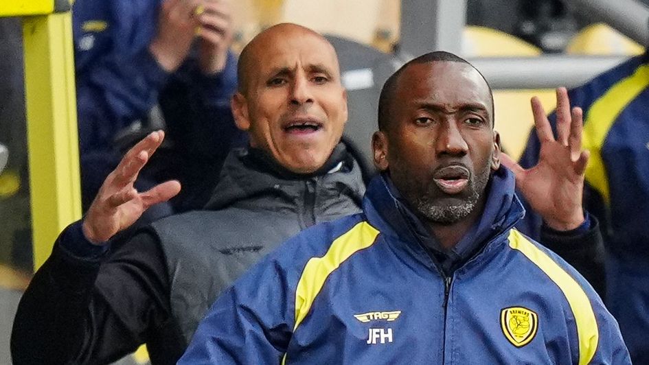 Dino Maamria and predecessor Jimmy Floyd Hasselbaink