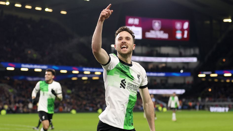 Liverpool striker Diogo Jota celebrates