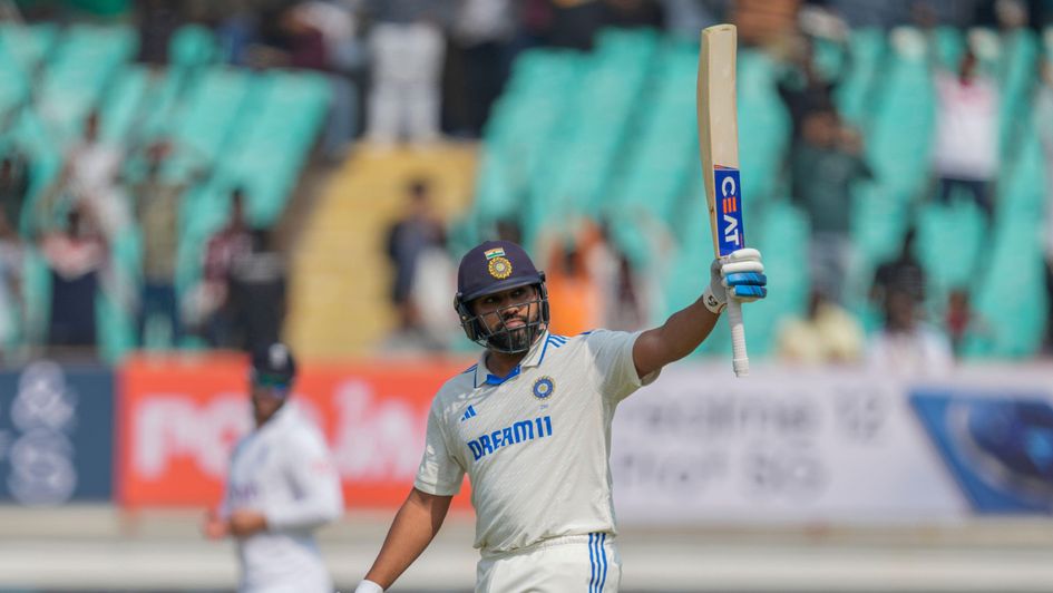 Rohit Sharma celebrates his magnificent century