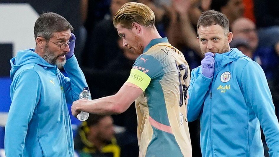 Kevin De Bruyne was forced off through injury against Inter