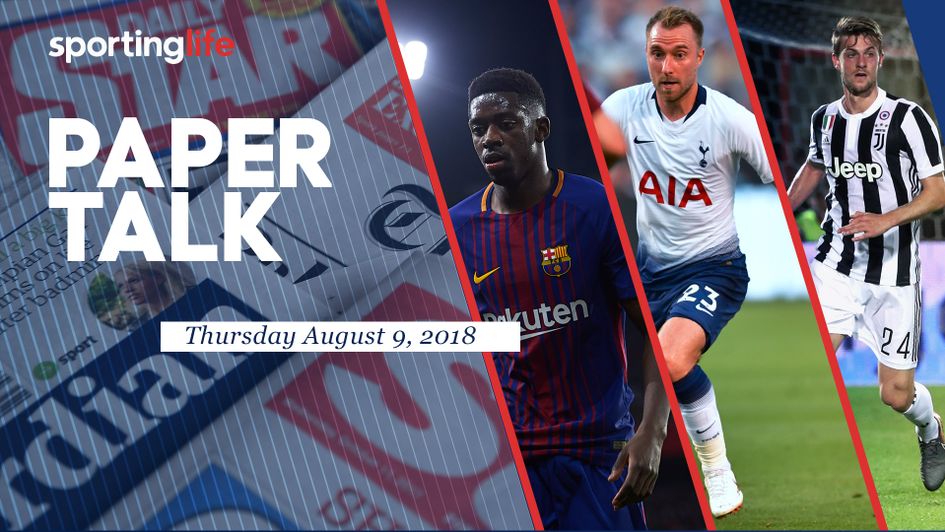 Paper Talk: Ousmane Dembele, Christian Eriksen and Daniele Rugani (left to right) all feature