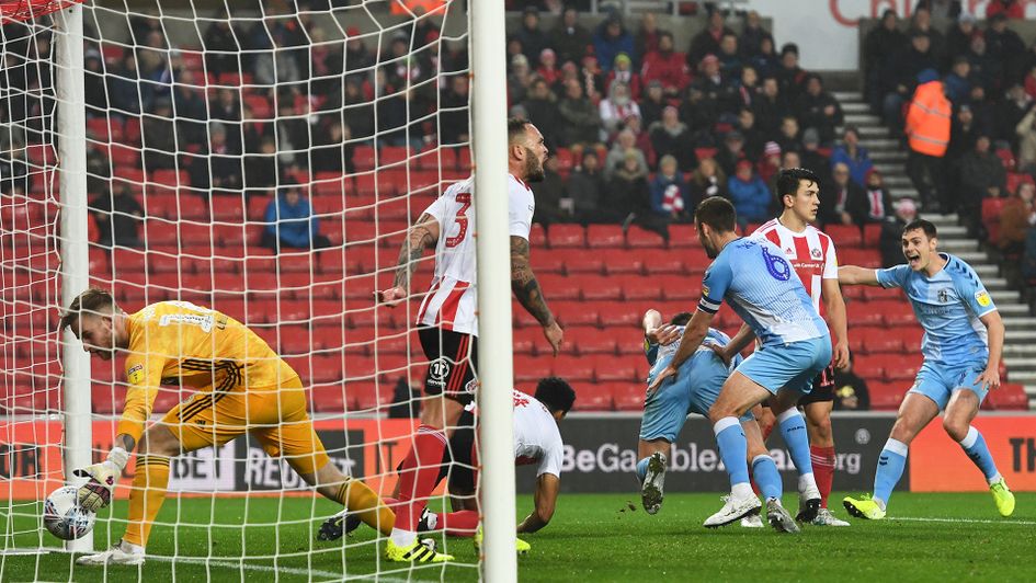 Coventry celebrate Dominic Hyam's goal against Sunderland