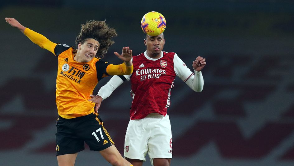 Fabio Silva in action against Arsenal