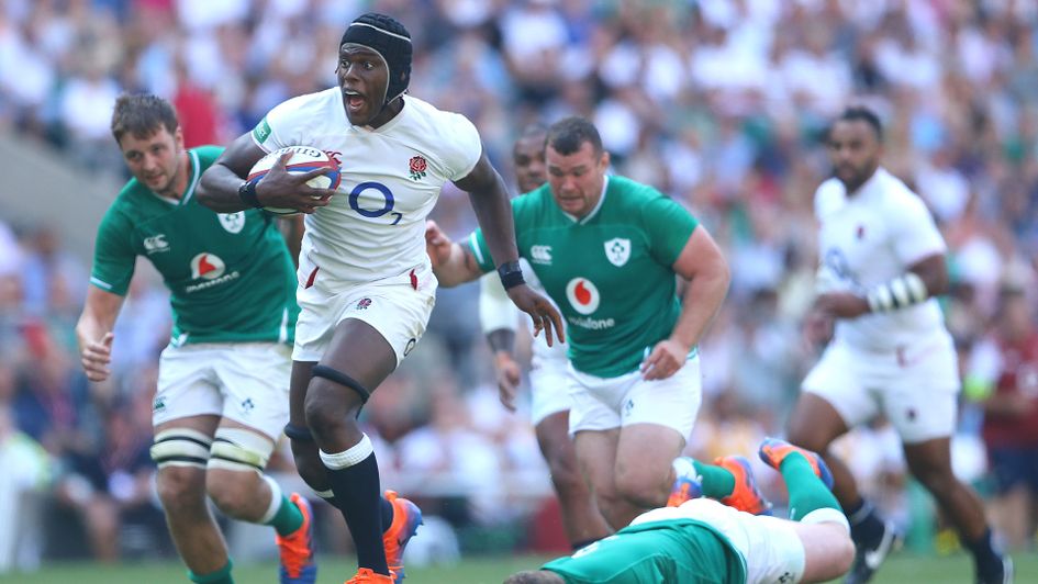 Maro Itoje races in to score for England at Twickenham