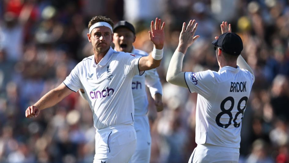 Stuart Broad celebrates