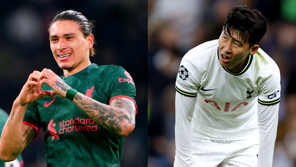 Liverpool's Darwin Nunez and Spurs' Son Heung-min