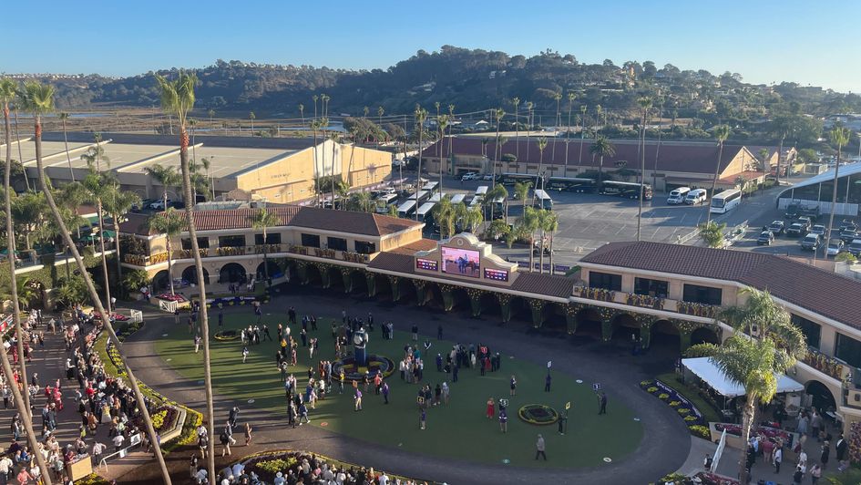 A view over the parade ring at Del Mar