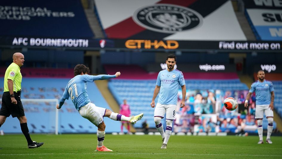 David Silva scores against Bournemouth