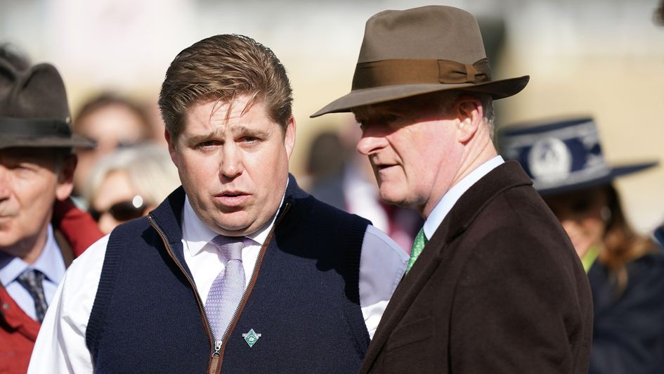 Willie Mullins (right) is sending a strong team to Sandown in a bid to retain his trainers' title