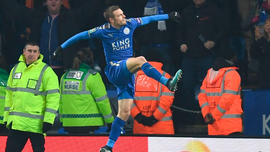 Jamie Vardy celebrates