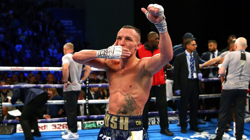 Josh Warrington: Leeds fighter celebrates his win over Kid Galahad