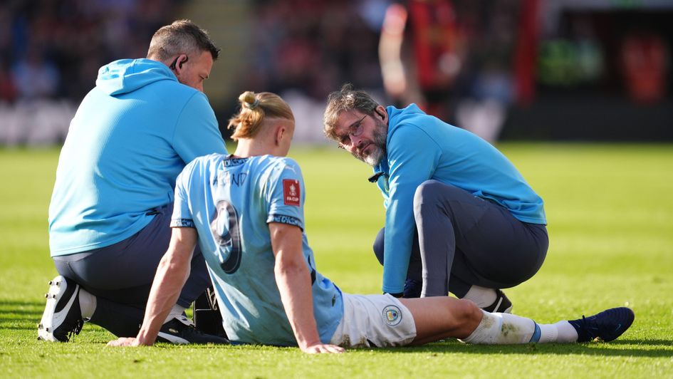 Erling Haaland was injured in the second-half