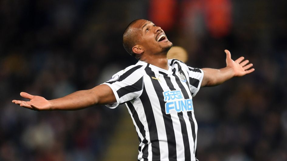 Salomon Rondon: The forward reacts after his free-kick hit the bar in Leicester v Newcastle