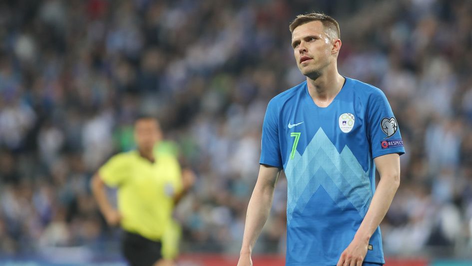 Josip Ilicic in action for Slovenia