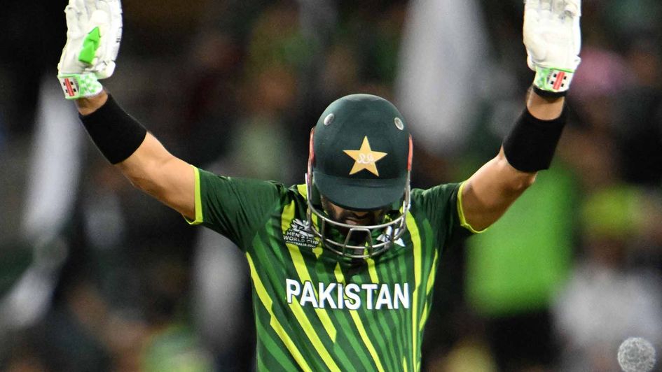 Pakistan's Muhammad Rizwan celebrates